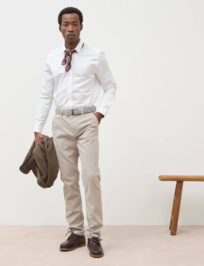Pantalon chino avec ceinture beige homme