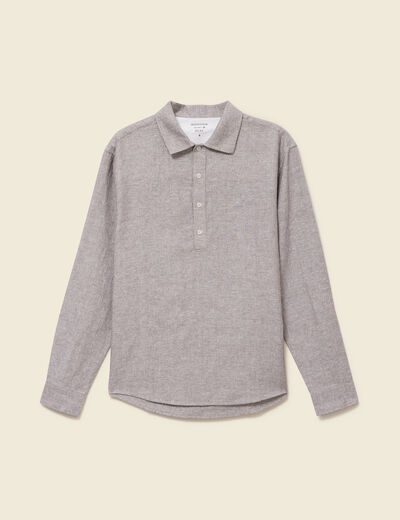 Col vareuse boyfriend manches longues marron fonc&eacute; homme