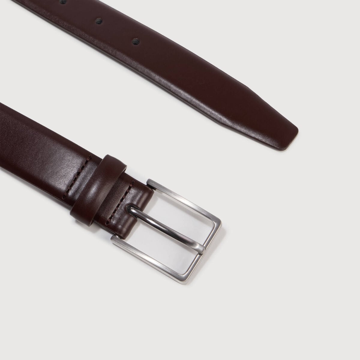 Ceinture fine marron fonc&eacute; homme