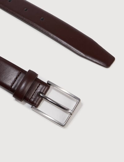 Ceinture fine marron fonc&eacute; homme