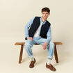 Chemise col classique manches longues bleu clair homme