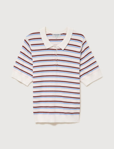 Polo manches courtes ecru femme