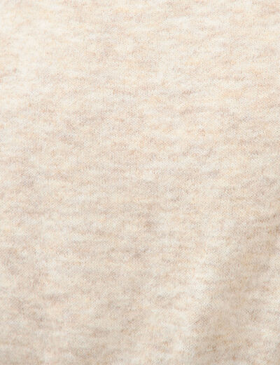 Gilet manches longues col rond creme femme
