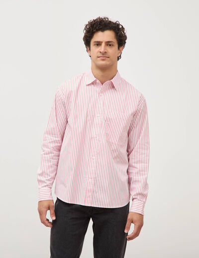 Chemise boyfriend en coton rose homme