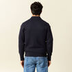 Pull manches longues col polo bleu marine homme