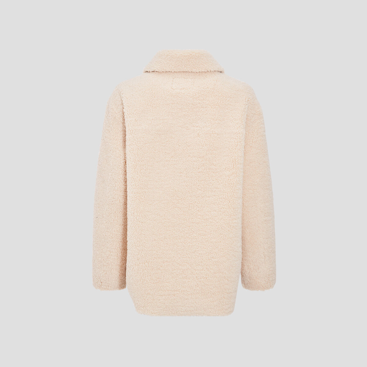 Manteau surchemise droit creme femme