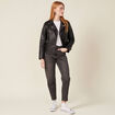 Jeans mom 7/8ème denim gris femme