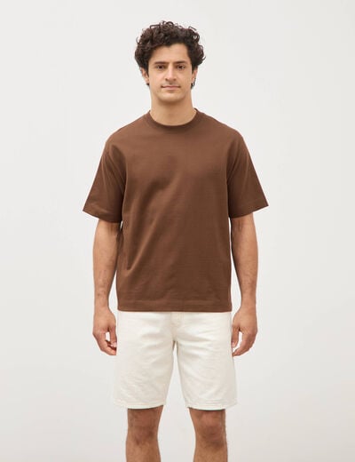 T-shirt en coton taupe homme
