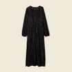 Robe longue évasée fluide noir femme