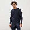 Pull manches longues col rond bleu marine homme