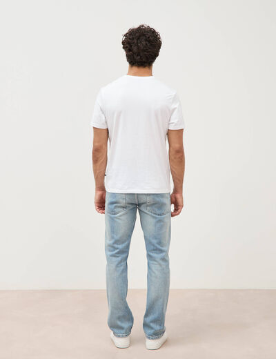 T-shirt en coton manches courtes blanc homme