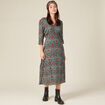 Robe longue évasée noir femme