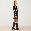 Pull manches longues col rond noir femme