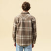 Surchemise manches courtes col classique marron fonc&eacute; homme
