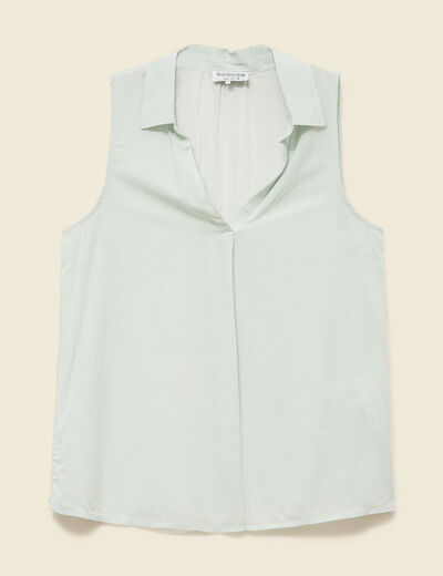 Blouse sans manches vert olive femme