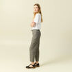 Pantalon taille haute fluide noir femme