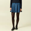 Mini-jupe en coton aspect jeans denim stone femme