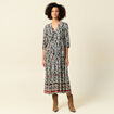 Robe longue évasée noir femme