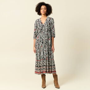 robe longue evasee noir femme Robe longue évasée noir femme