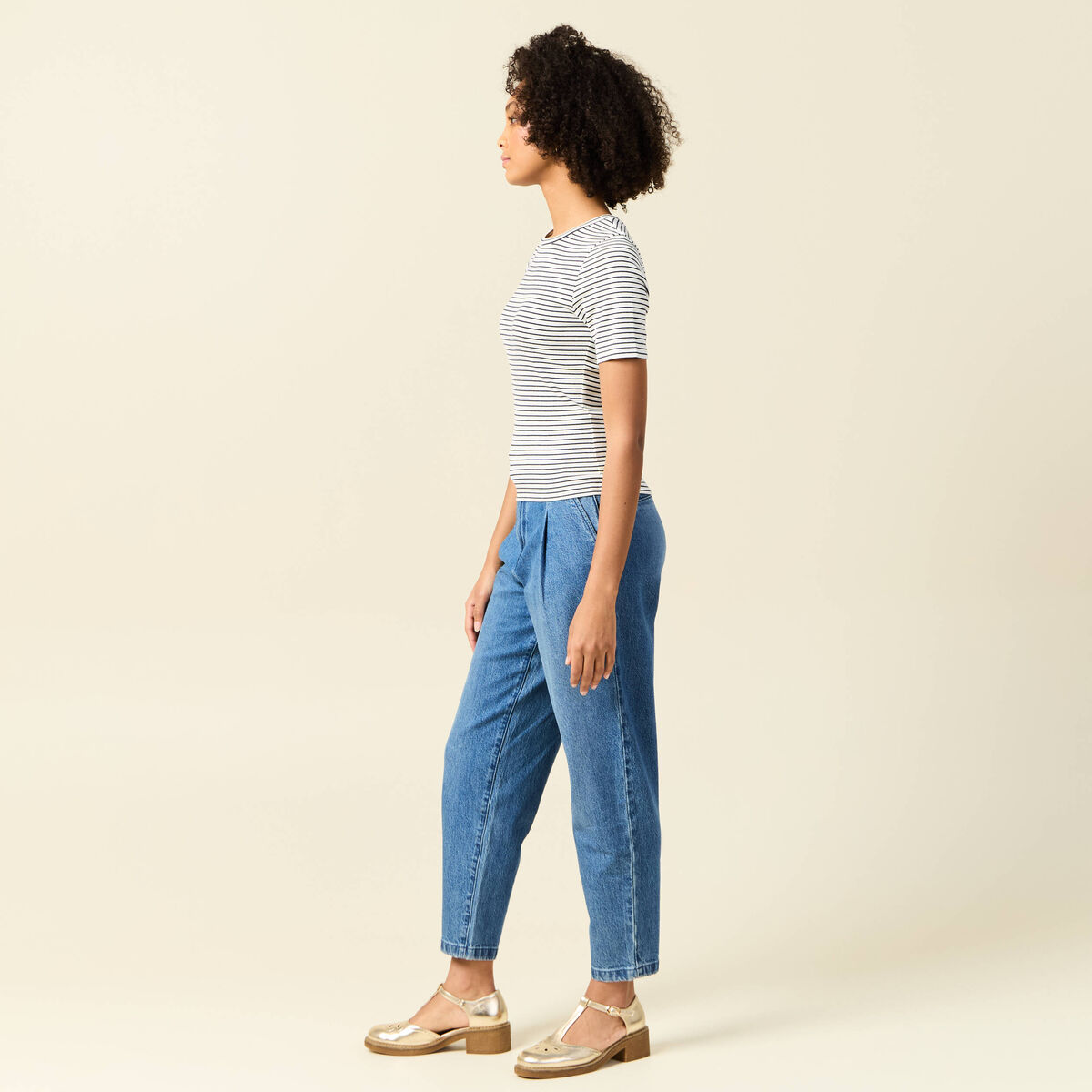 T-shirt manches courtes bleu femme