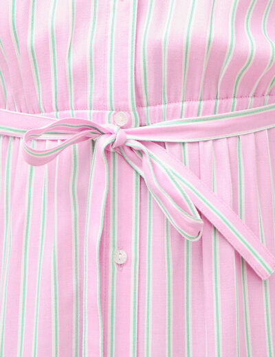 Robe longue &eacute;vas&eacute;e ceintur&eacute;e rose femme