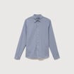 Chemise col am&eacute;ricain manches longues bleu gris homme