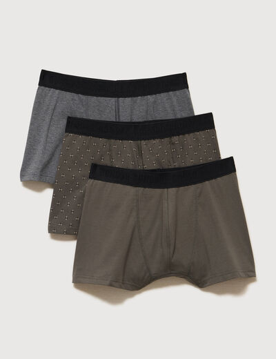 Lot de 3 boxers vert fonc&eacute; homme
