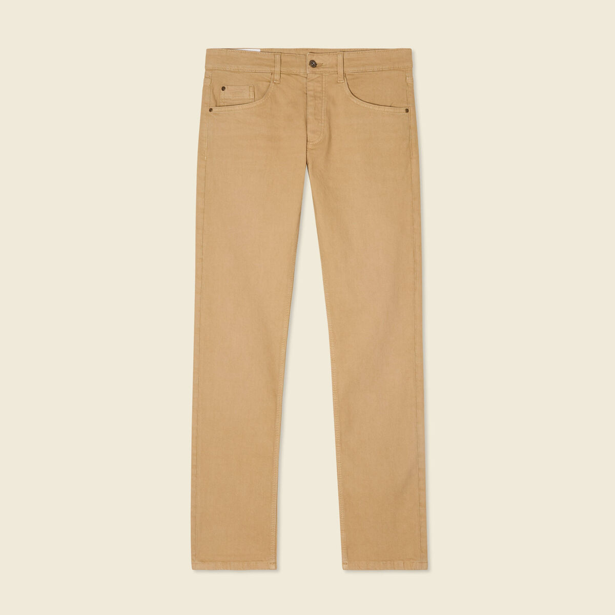 Jeans straight longueur 34 denim beige homme