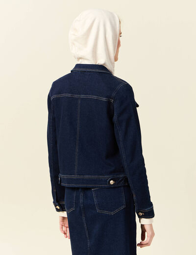 Veste en jean droite denim brut femme