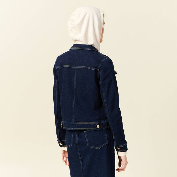 veste en jean droite denim brut femme Veste en jean droite denim brut femme