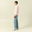 Sweat manches longues en coton rose poudr&eacute;e homme