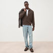 Cardigan manches longues marron homme