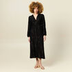 Robe longue évasée fluide noir femme