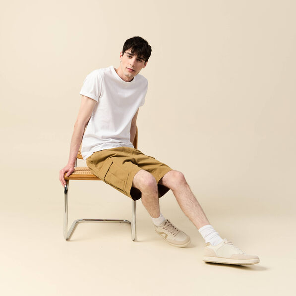 Bermuda droit cargo camel homme