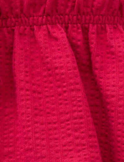 D&eacute;bardeur col v n&oelig;uds en coton rouge clair femme
