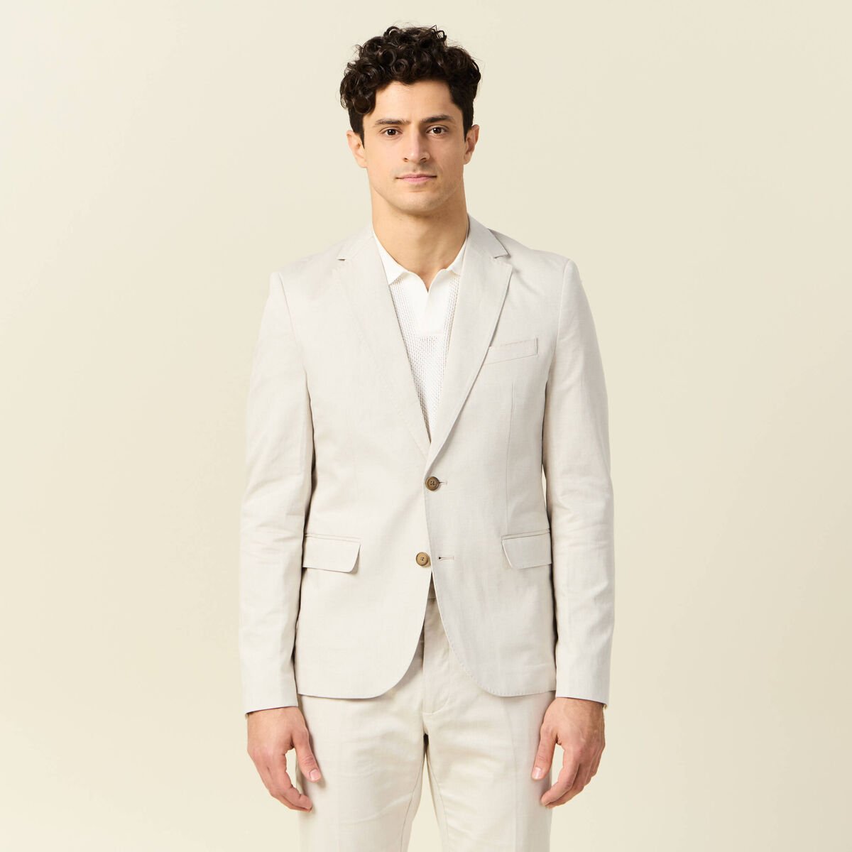 Veste blazer cintré sable homme
