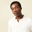 Polo ample col cubain manches courtes ecru homme