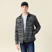Veste surchemise droite bleu gris homme