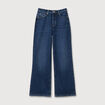 Jeans large taille haute denim brut femme