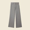 Pantalon large fluide gris femme
