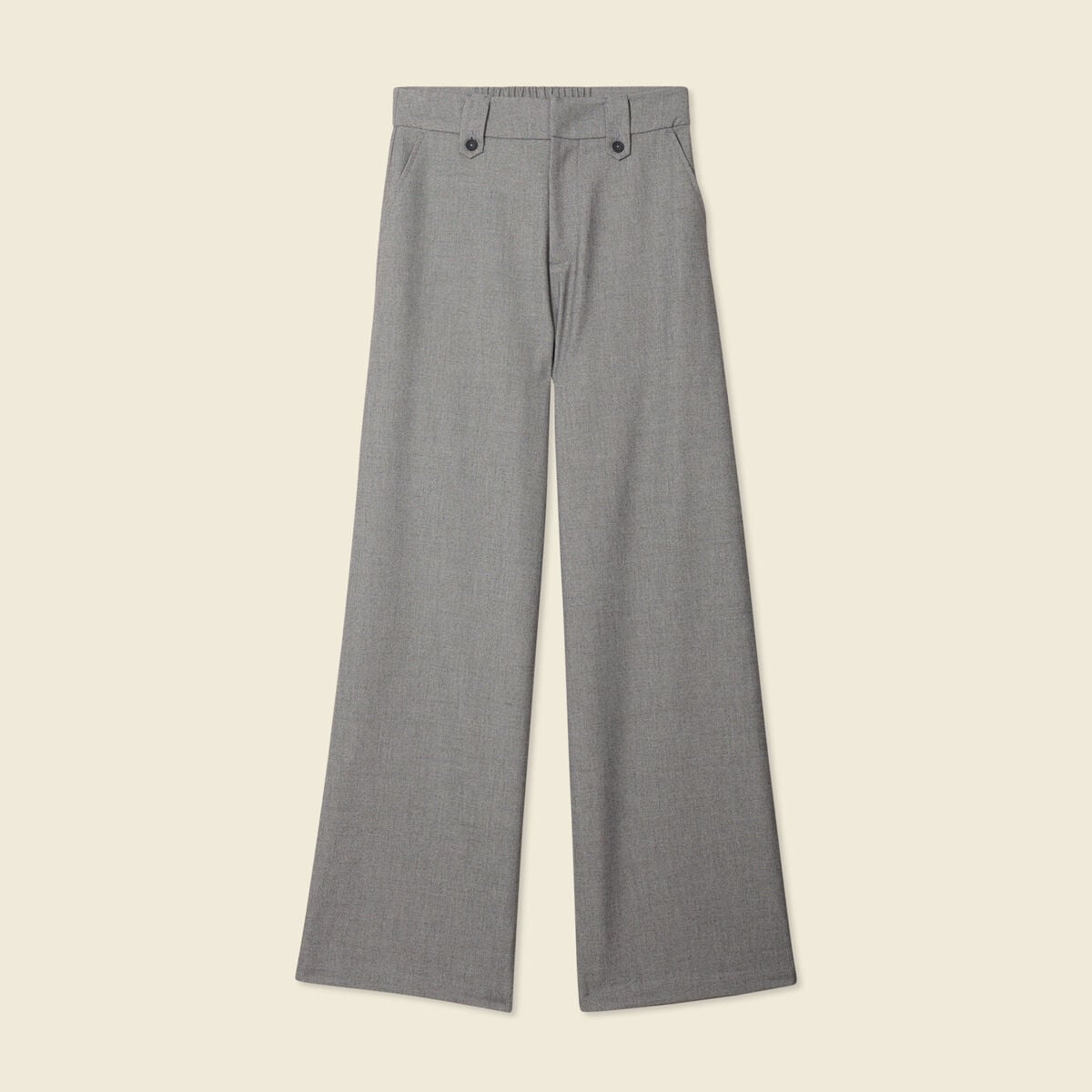 Pantalon large fluide gris femme
