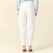 Pantalon slouchy taille haute blanc femme