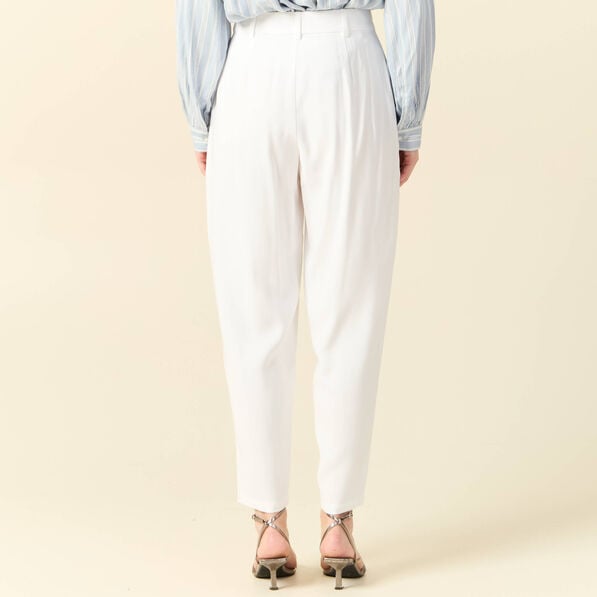 pantalon slouchy taille haute blanc femme Pantalon slouchy taille haute blanc femme