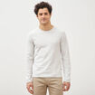 Pull fin en coton manches longues ecru homme
