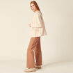 Veste droite boutonn&eacute;e creme femme