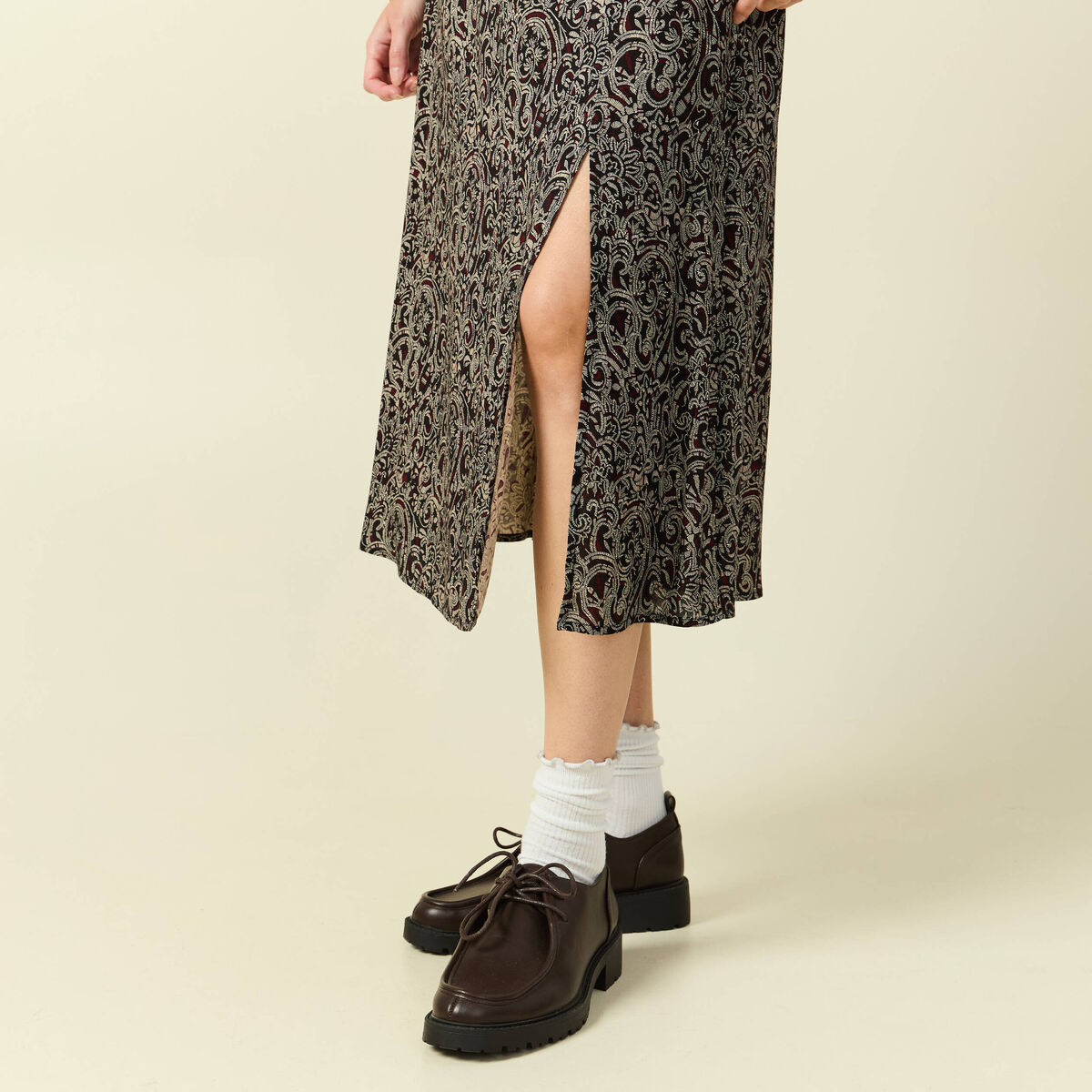 Jupe fluide noir femme