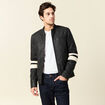 Blouson motard simili cuir noir homme
