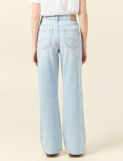 Jeans large éco-responsable denim bleach femme