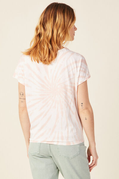 T-shirt manches courtes jaune clair femme