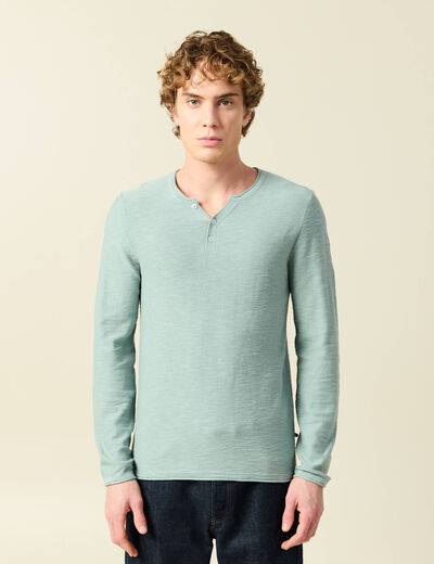 Pull manches longues vert clair homme